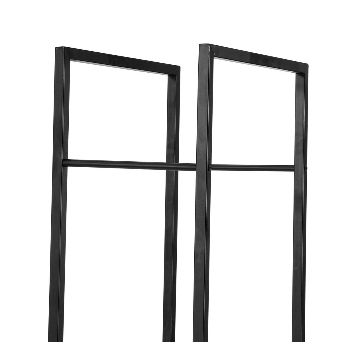 KAMINHOLZREGAL - Schwarz, Metall (45/170/30cm) - SoBuy