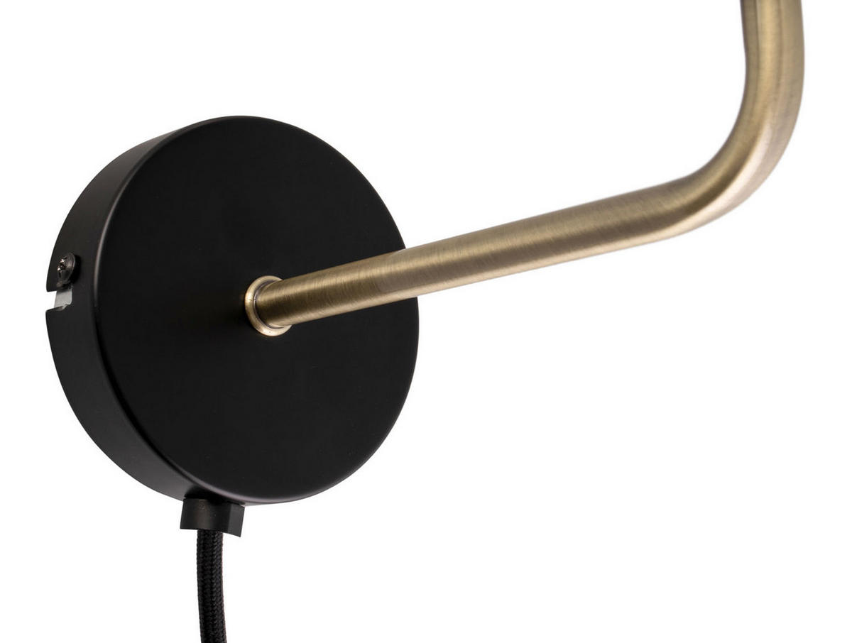 WANDLAMP Bonnet 25/20/18 cm - Schwarz, Metall (20/18/25cm) - Leitmotiv