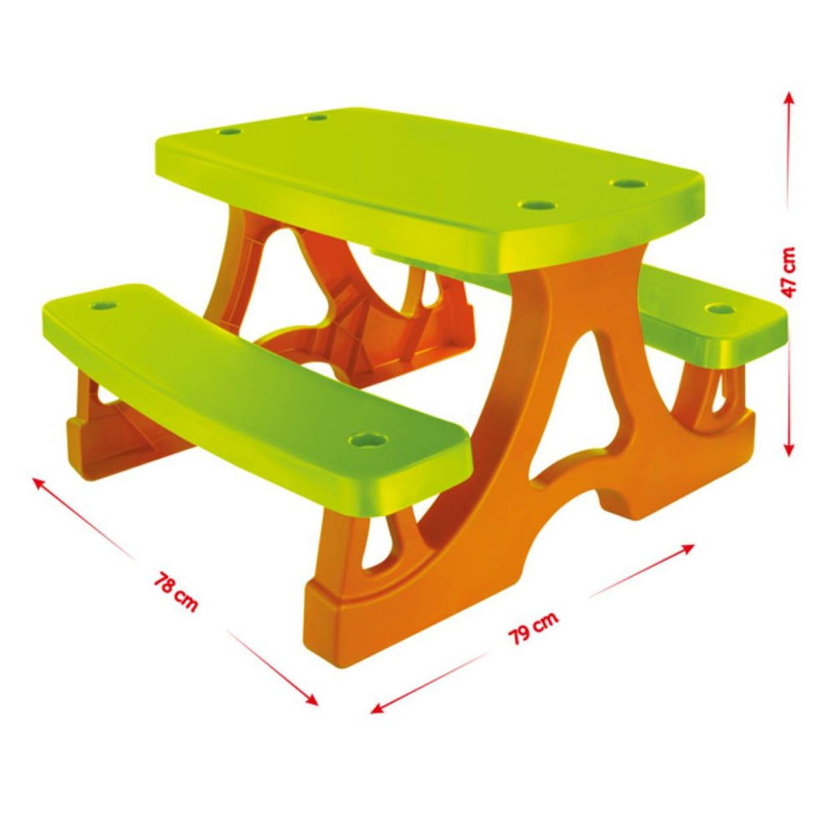 KINDERBANK 10722 79 x 78 x 49 cm, drinnen und draußen, Kindersitzgruppe, ab 3 Jahre - Grün, Kunststoff (79/49/78cm) - Mochtoys