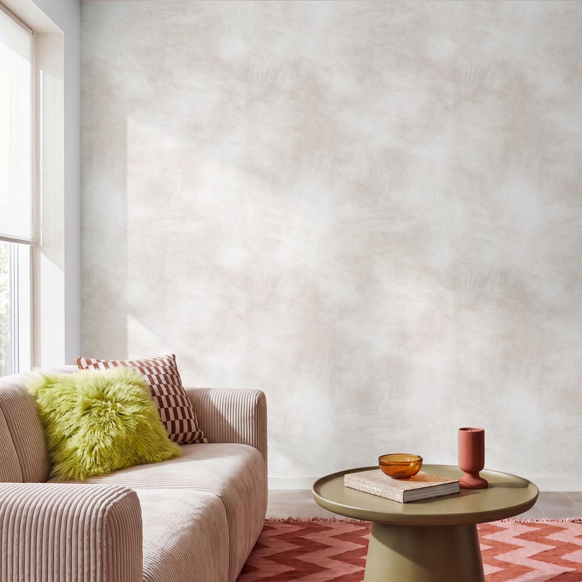 TAPETE - Dezent - Textur - Beige - 280x280 cm - Creme, Papier (280/280cm) - OnlyWow