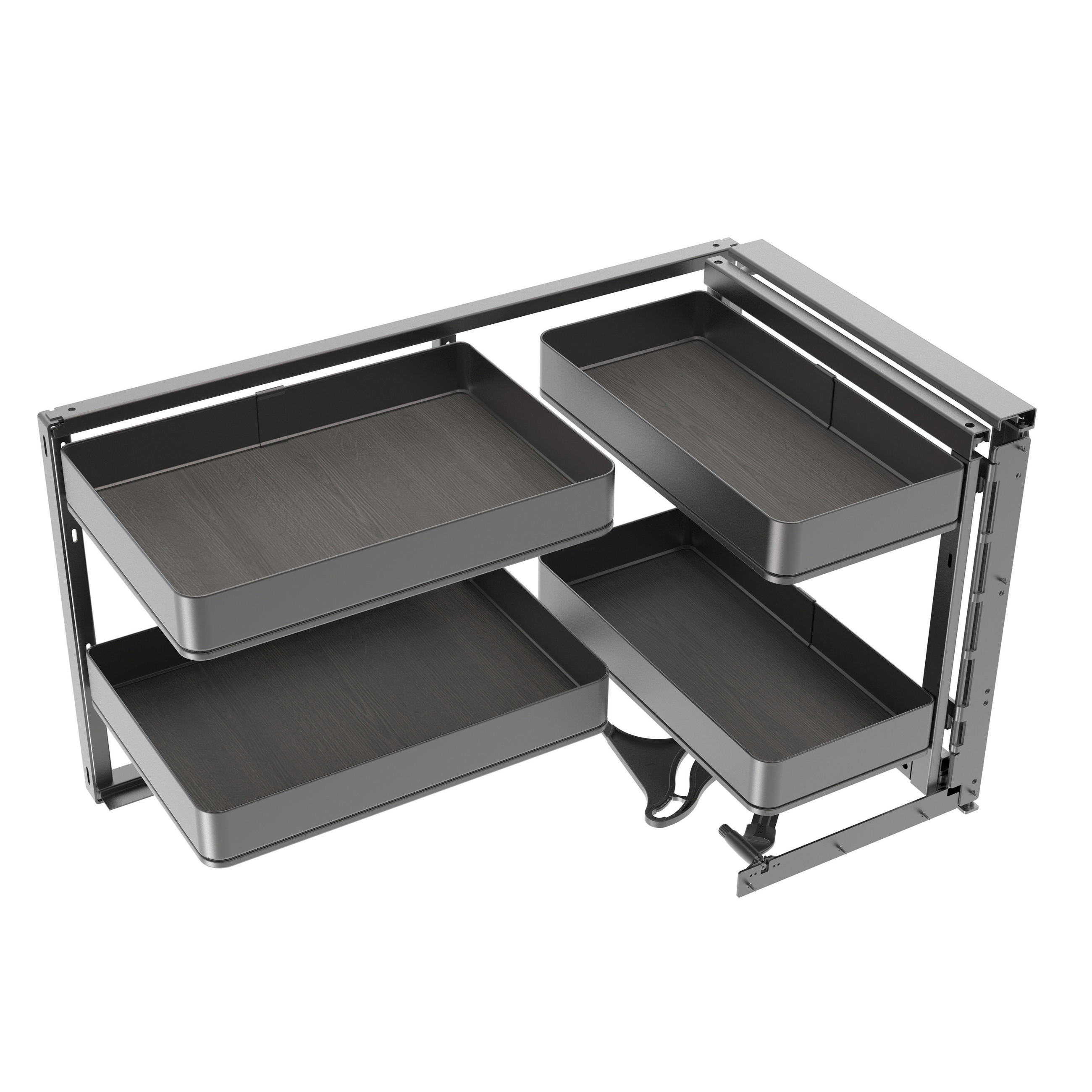 ECKSYSTEM Harmony Eckauszug Für Küchenmöbel Rechts, Stahl Und Holz, Anthrazitgrau - Grau, Metall (106.8/52/53.7cm) - EMUCA