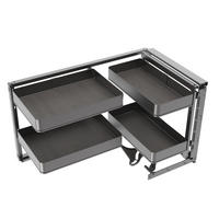 ECKSYSTEM Harmony Eckauszug Für Küchenmöbel Rechts, Stahl Und Holz, Anthrazitgrau - Grau, Metall (106.8/52/53.7cm) - EMUCA