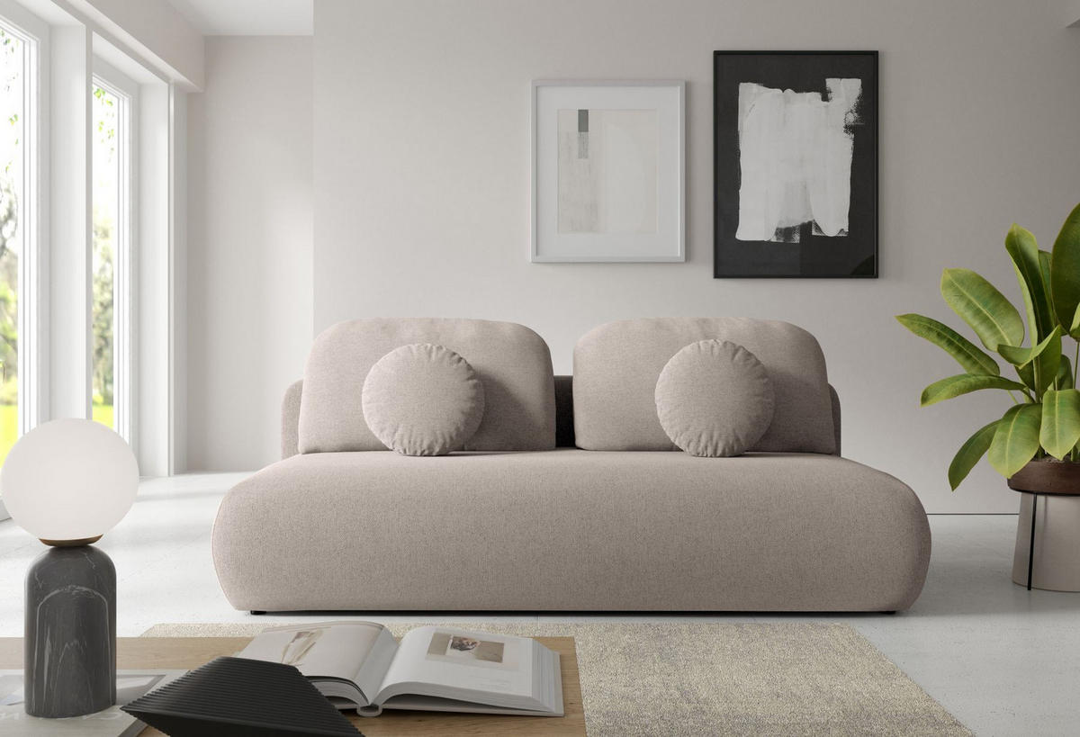 SOFA Beige OTO Mit Bonnellfederkern - Beige, Textil (206/90/92cm) - Sepro Meble