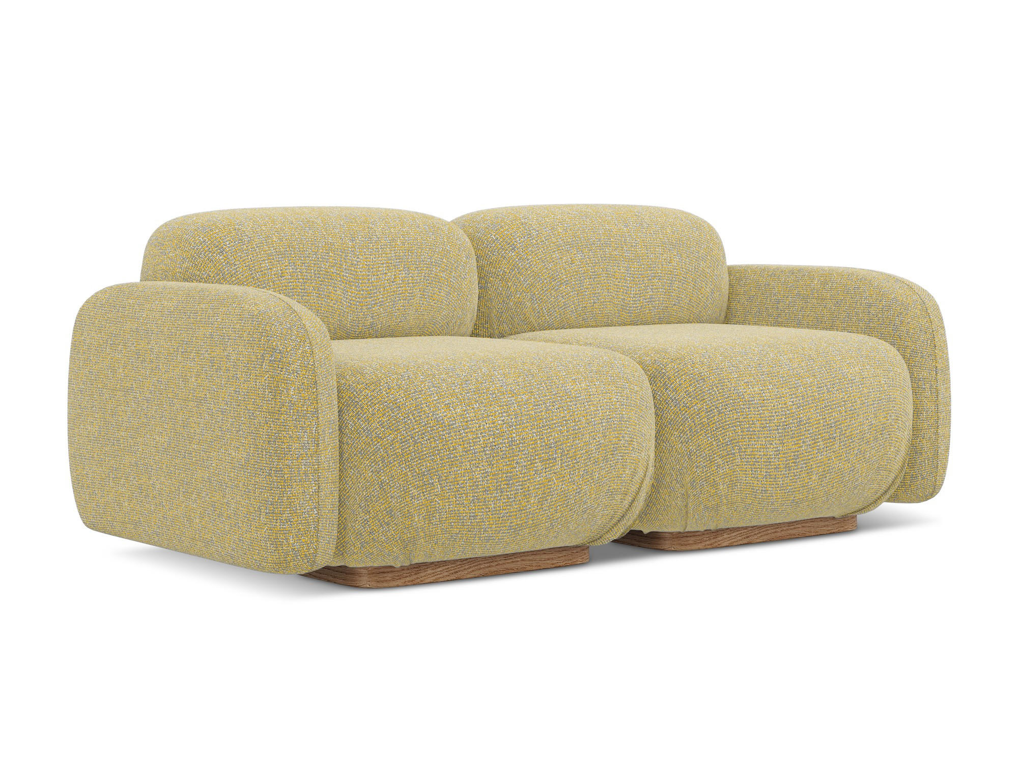 3-SITZER SOFA Strukturstoff Stoff Gelb - Currygelb/Gelb, Holz/Textil (190/73/95cm) - Makamii