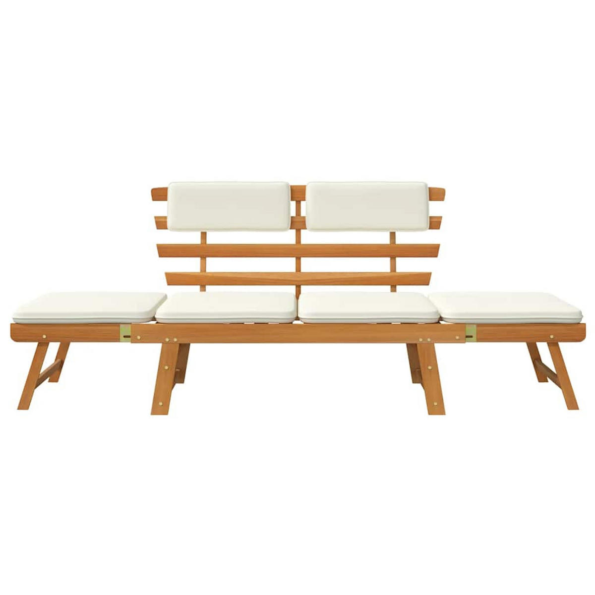 GARTENBANK 2-in-1 mit Polstern 190 cm Massivholz Akazie - Braun, Holz (190/75/68cm)