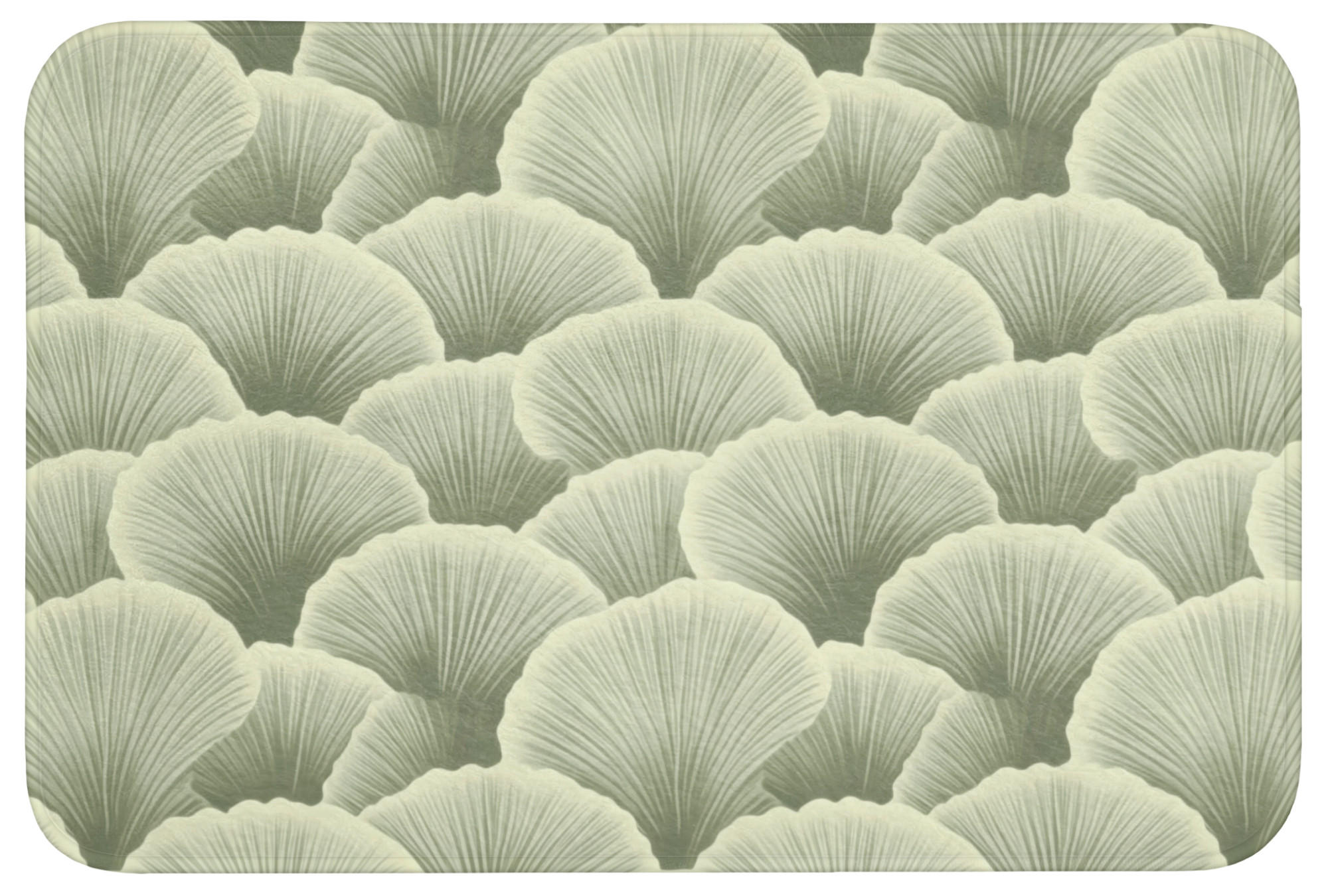 KOUPELNOVÁ PŘEDLOŽKA Vějíř - list - zelený 90x60 cm - pastelově zelená, textil/plast (90/60cm) - OnlyWow