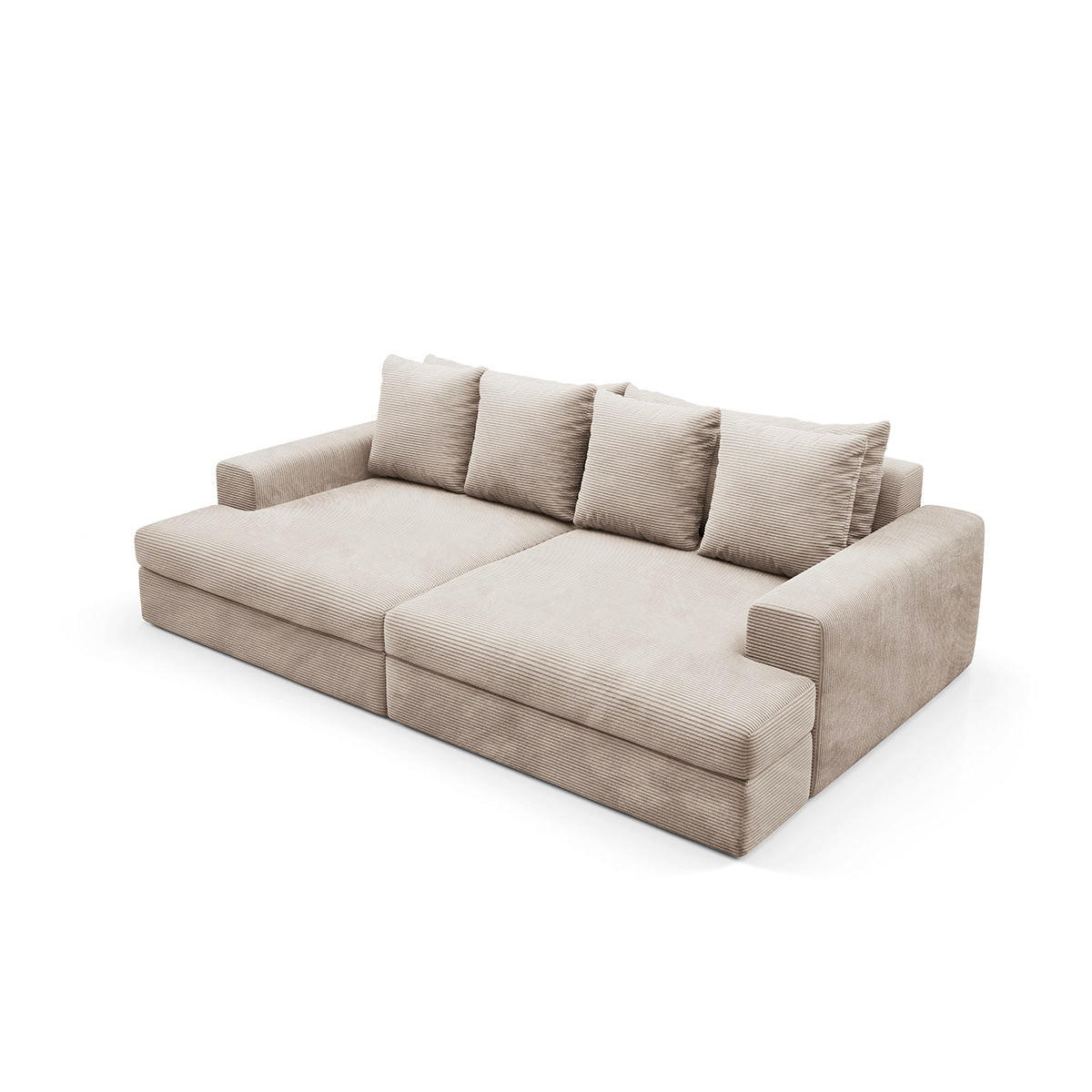 SOFA Paola 3 Sitzplätze Taupe - Taupe, Holz (272/86/167cm) - Petits-meubles