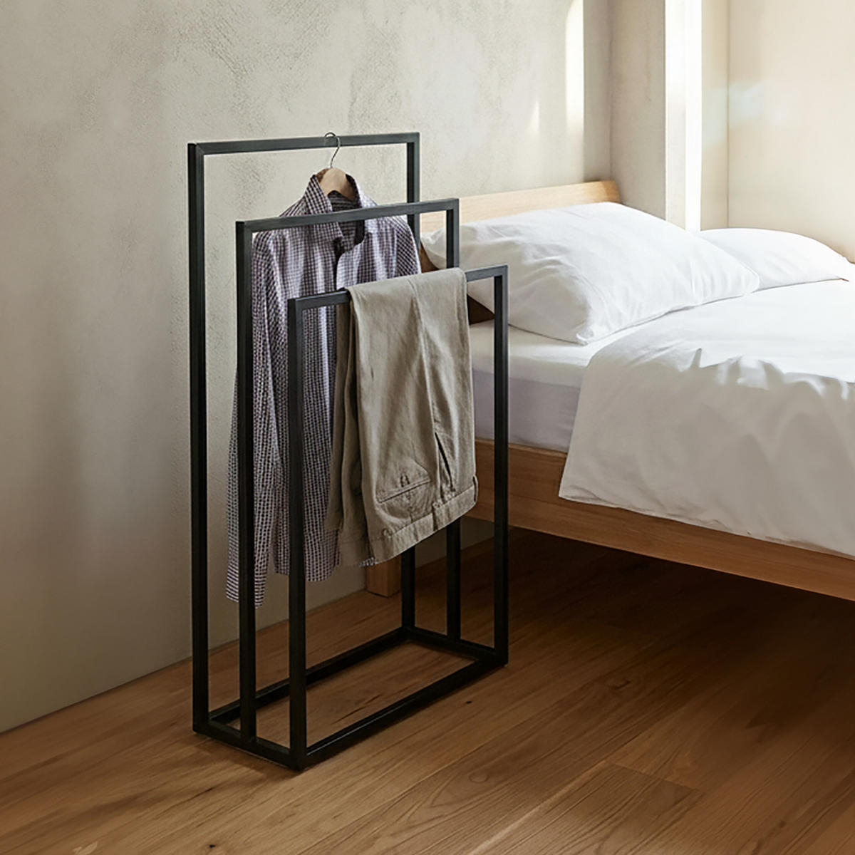 HANDTUCHSTÄNDER Schwarz 3 Stangen freistehend - Schwarz, Metall (46/82.5/21cm) - Relaxdays