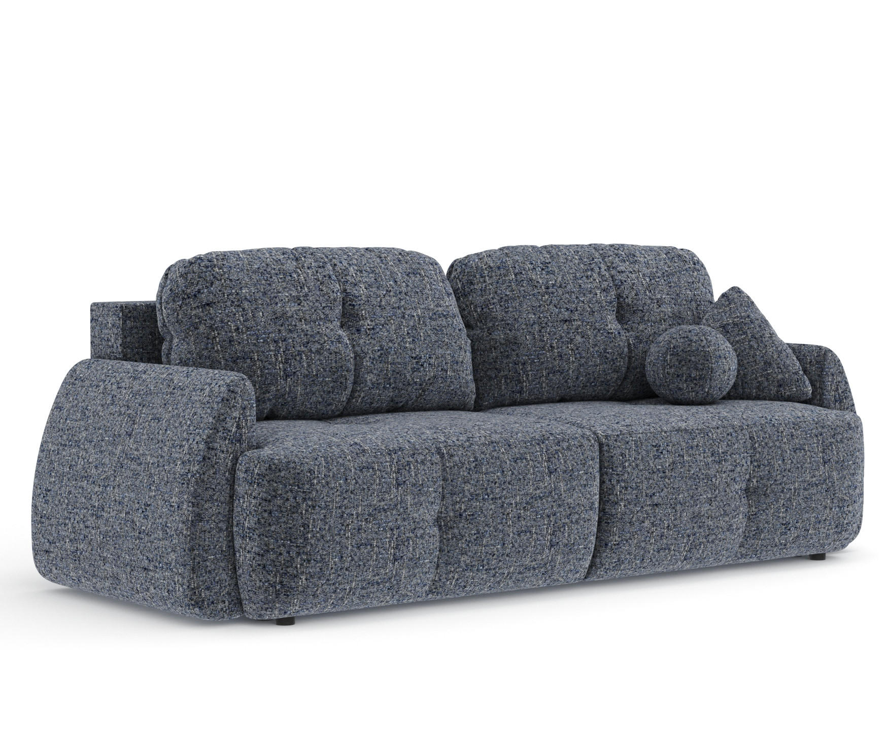 SCHLAFSOFA Loca Marineblau Webstoff - Schwarz/Dunkelblau, Holz/Holzwerkstoff (248/92/103cm) - Maison de Reve