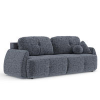 SCHLAFSOFA Loca Marineblau Webstoff - Schwarz/Dunkelblau, Holz/Holzwerkstoff (248/92/103cm) - Maison de Reve