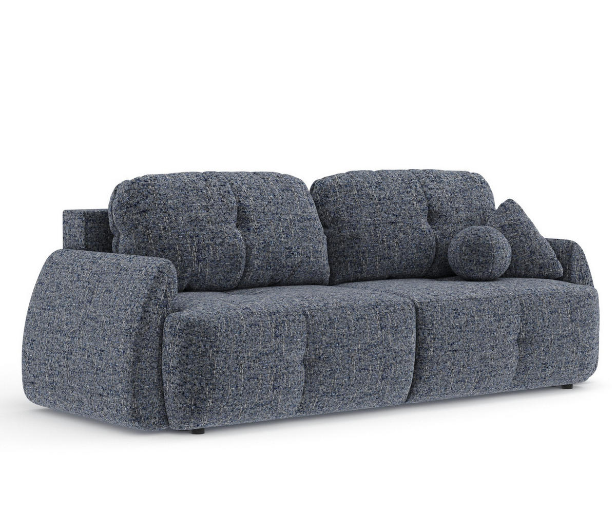 SCHLAFSOFA Loca Marineblau Webstoff - Schwarz/Dunkelblau, Holz/Holzwerkstoff (248/92/103cm) - Maison de Reve