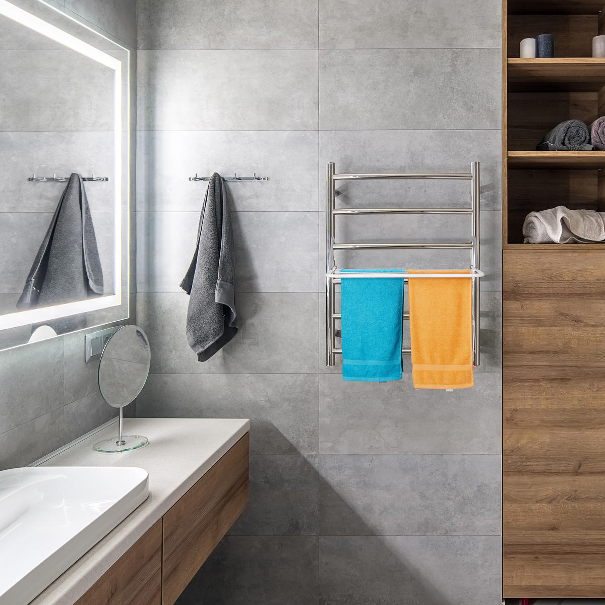 ZÁVESNÝ sušič - biela, kov/plast (63/15/67cm) - Relaxdays