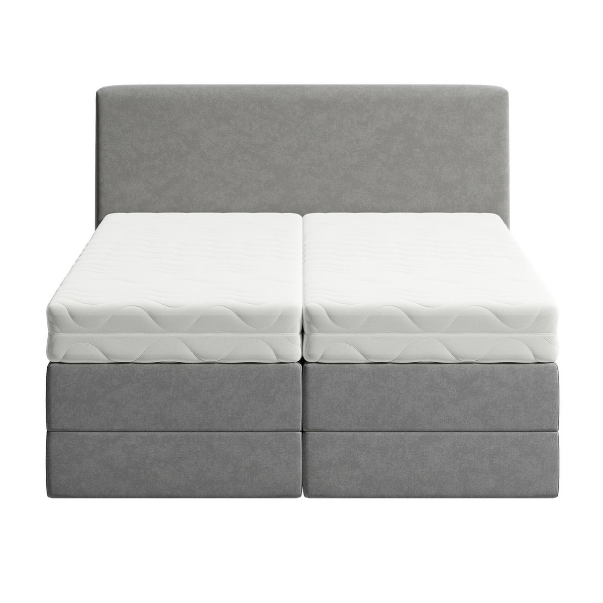BOXSPRINGBETT mit Bonnell Matratze, mit Kopfteil, 160 x 200 cm, in Grau - Grau, Naturmaterialen (160/200cm) - Home Collective