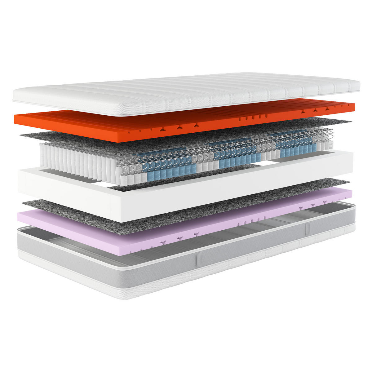 TASCHENFEDERKERN-MATRATZE "Sleep Balance TFK", H3/H4, 80 x 200 cm, Höhe: ca. 24 cm - Weiß, Textil (80/200cm) - Hn8 Schlafsysteme