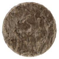 LUXUS SUPER SOFT FELLTEPPICH ASPEN RUND MELIERT - Braun, Textil (80/80cm) - Pergamon