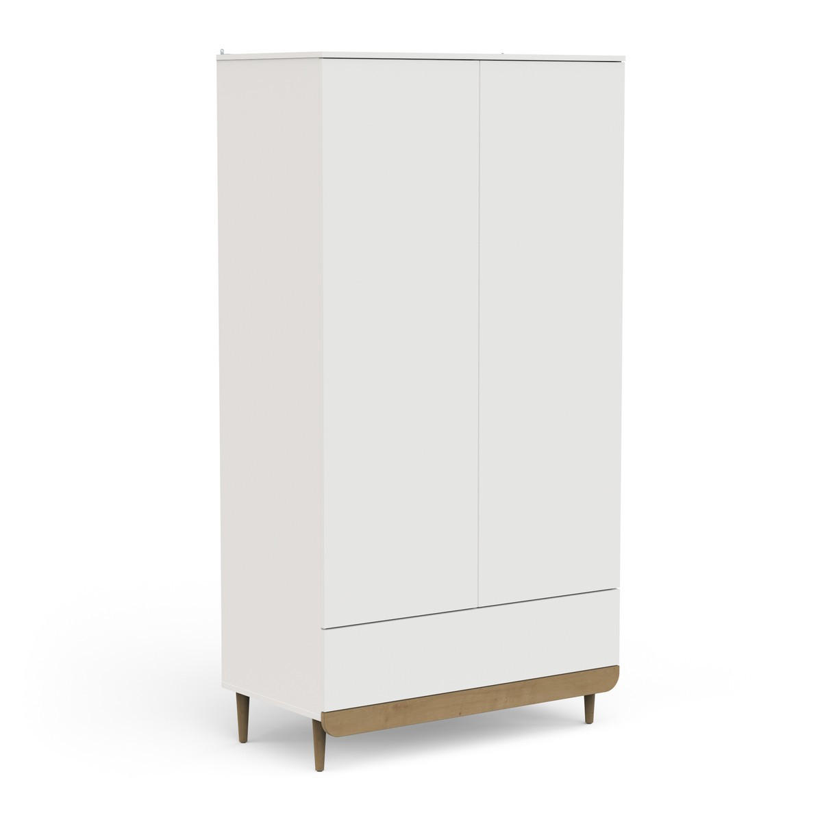 SCHRANK mit 2 Türen, 1 Schublade, Dekor in Weiß und mittlerem Eichenholz 100,6/56,5/194 cm - Weiß, Holzwerkstoff (56.5/194/155cm) - Calicosy