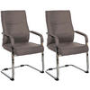 SCHWINGSTUHL 2er Set Stoff dunkelgrau - Dunkelgrau, Textil/Metall (55/88/60cm) - CLP