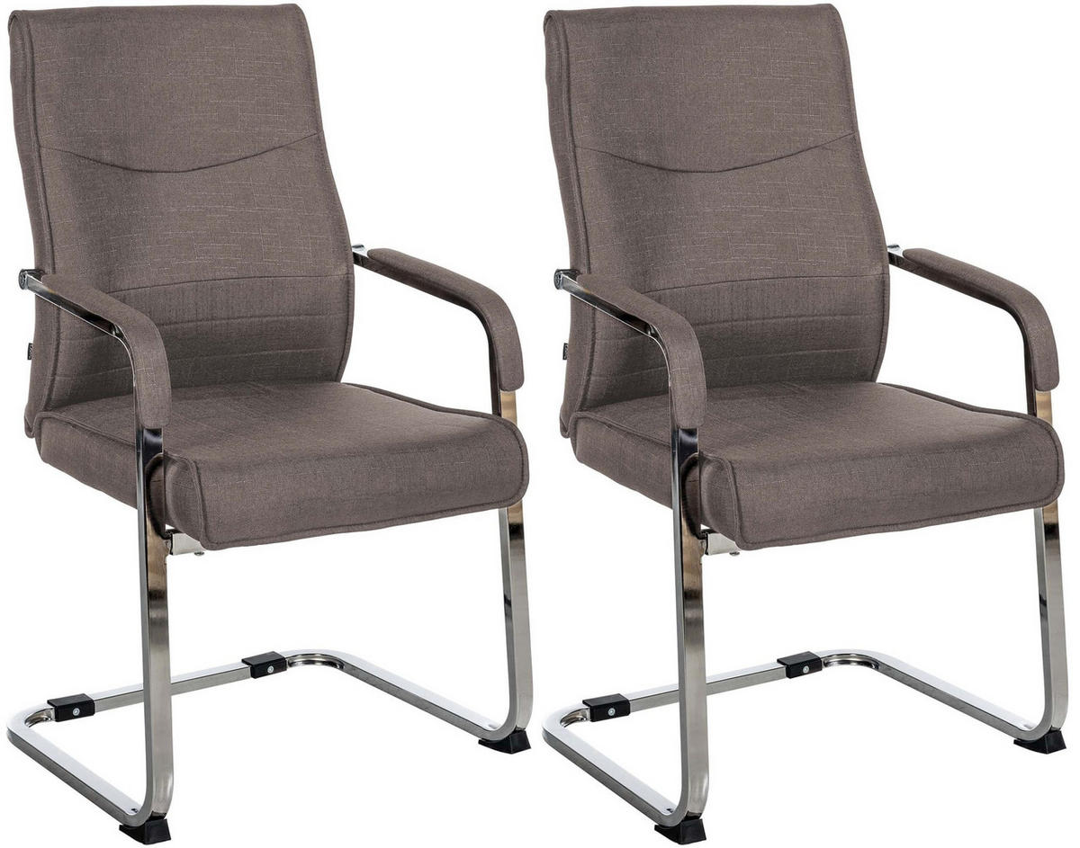 SCHWINGSTUHL 2er Set Stoff dunkelgrau - Dunkelgrau, Textil/Metall (55/88/60cm) - CLP