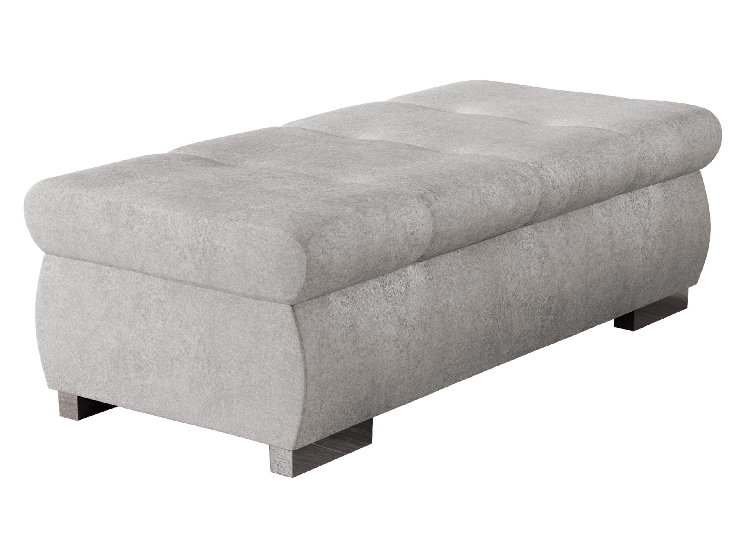 POLSTERHOCKER Orkan Groß - Silberfarben/Hellgrau, Holz/Textil (120/39/60cm) - MIRJAN24