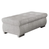 POLSTERHOCKER Orkan Groß - Silberfarben/Hellgrau, Holz/Textil (120/39/60cm) - MIRJAN24