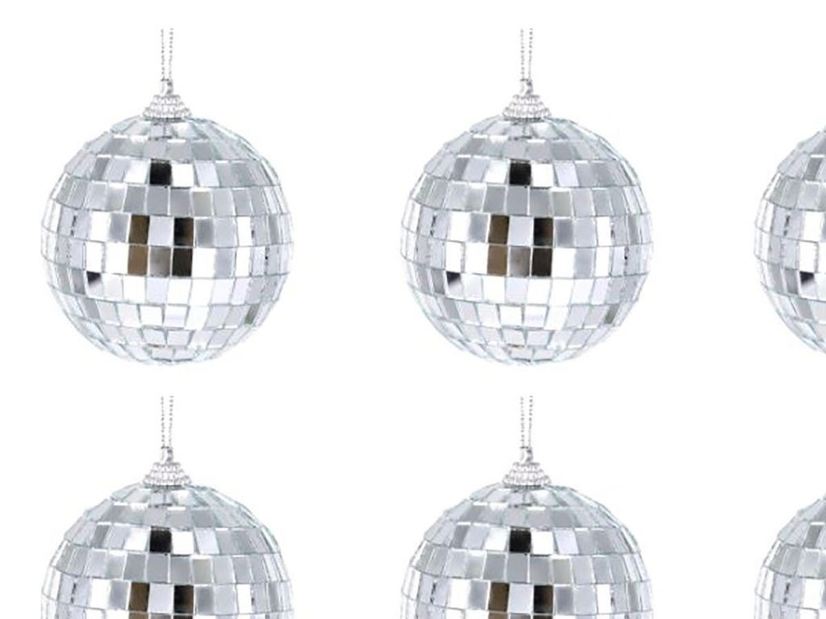 WEIHNACHTSKUGELN 6er-Set als glänzende silberne Discokugeln 6 cm - Silberfarben, Kunststoff (10/20/20cm) - LAALU