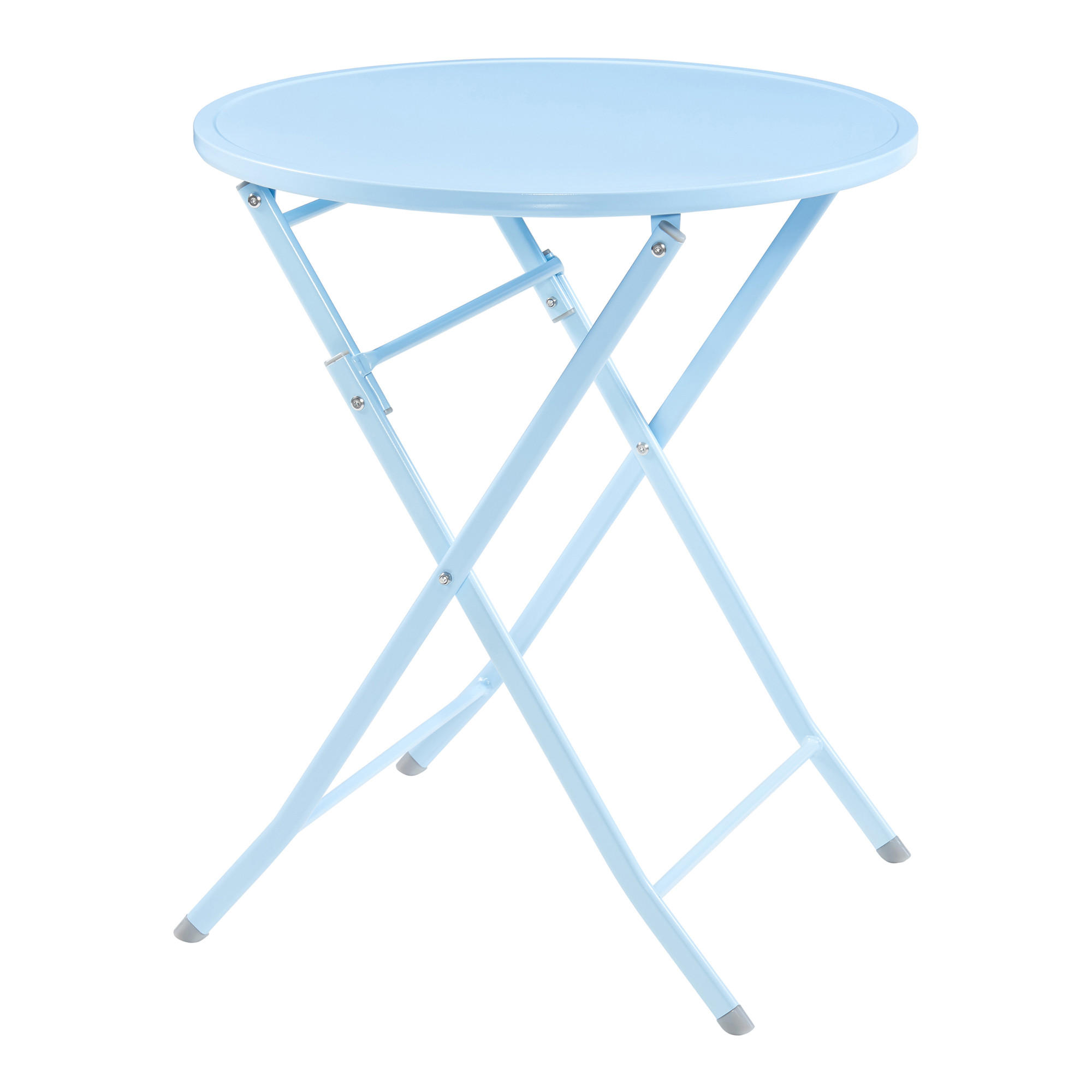GARTENKLAPPTISCH Sande - Hellblau, Metall (62/62/71cm) - [en.casa]