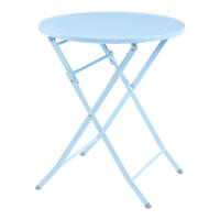 GARTENKLAPPTISCH Sande - Hellblau, Metall (62/62/71cm) - [en.casa]