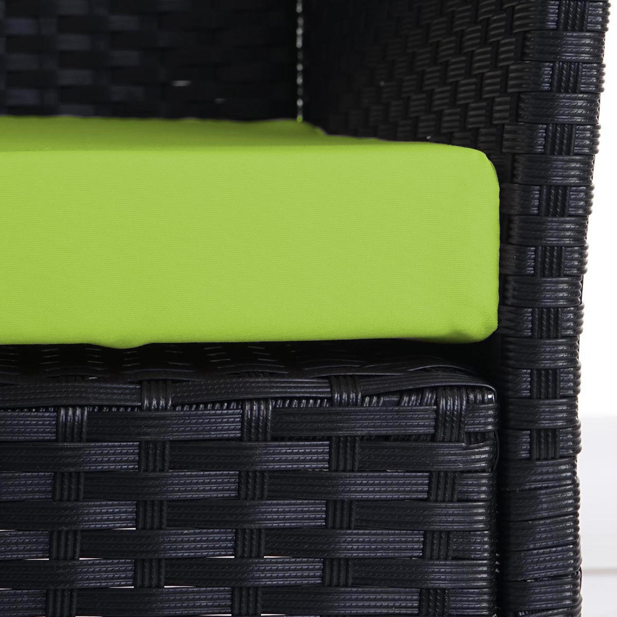 POLY-RATTAN GARTENBANK Anthrazit, Grün - Anthrazit/Grün, Kunststoff (106/83/60cm) - MCW