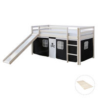 HOCHBETT 90/200 cm mit Lattenrost Pirat - Schwarz/Weiß, Holz - Homestyle4u