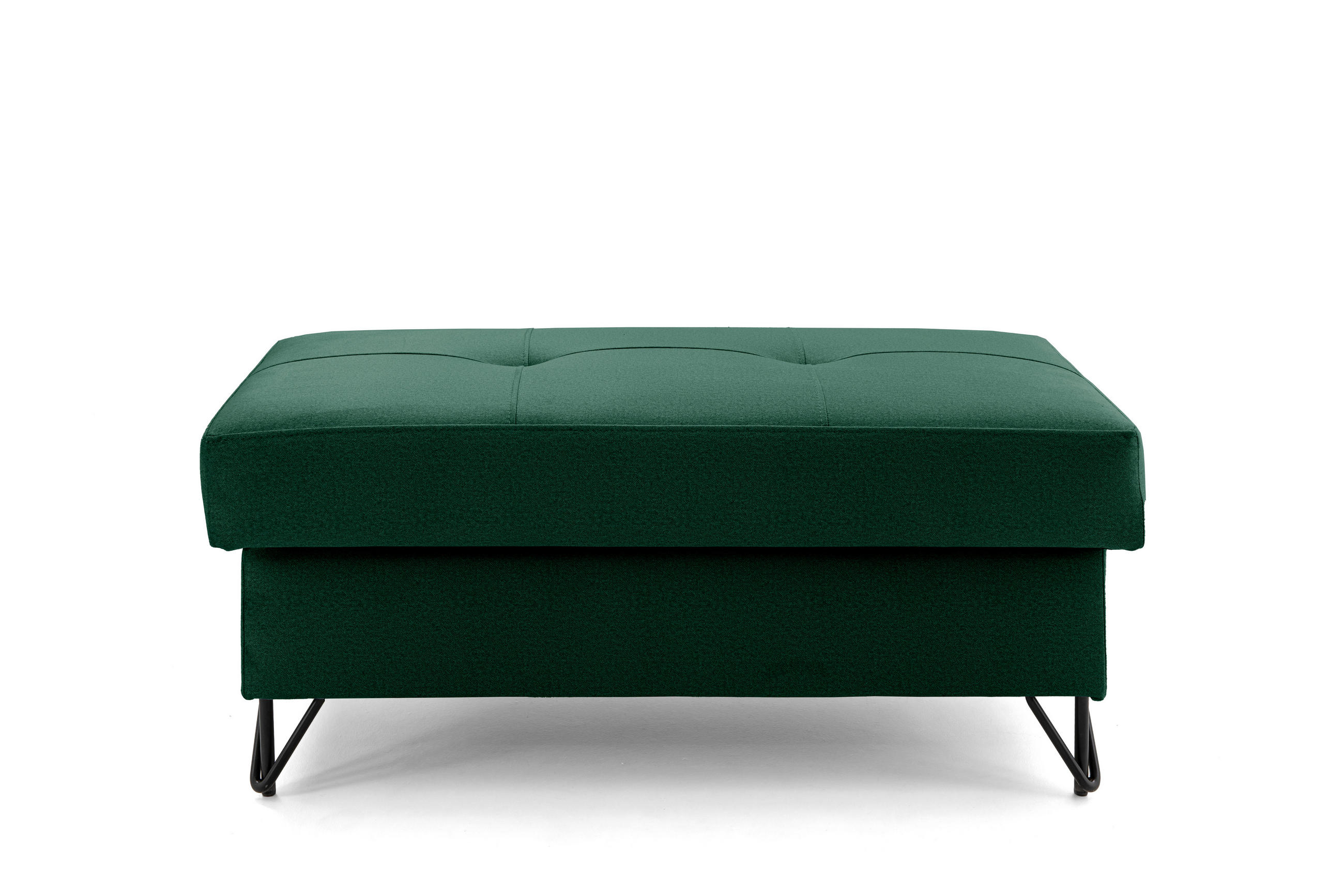 POUF JUNIOR 105x55 cm Velours Dunkelgrün - Dunkelgrün/Schwarz, Holz/Textil (105/43/55cm) - Muffo