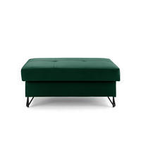 POUF JUNIOR 105x55 cm Velours Dunkelgrün - Dunkelgrün/Schwarz, Holz/Textil (105/43/55cm) - Muffo