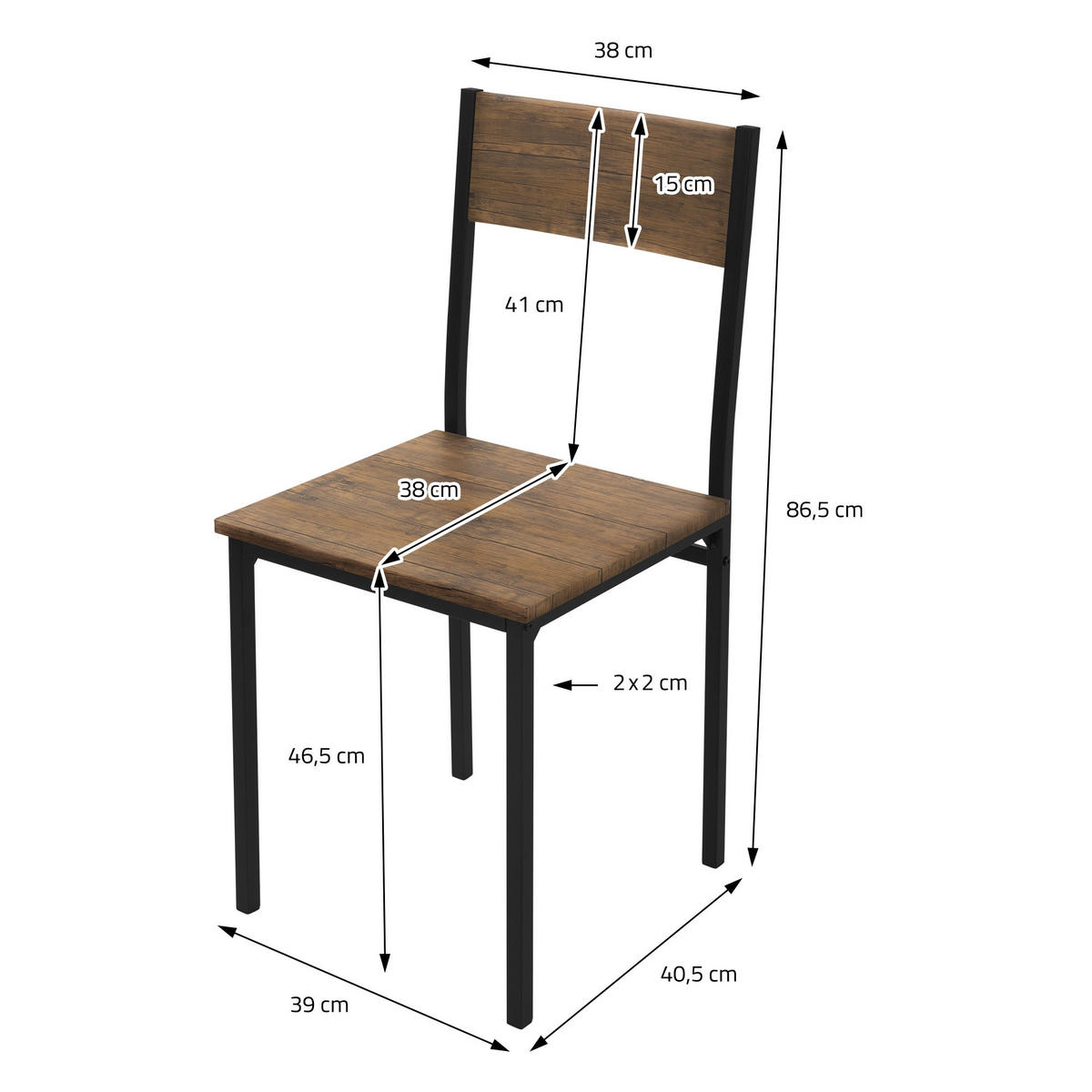 ESSTISCH Set 4-teilig - Eichefarben, Holzwerkstoff (70/86.5/110cm) - ML-DESIGN