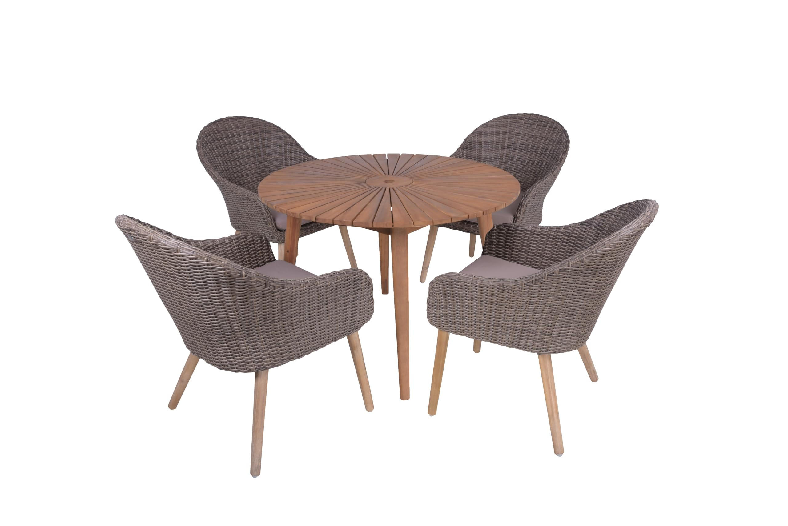 GARTEN-SITZGRUPPE Elvira 5-teilig Gartenmöbel-Set - Graubraun, Holz - DELUKE