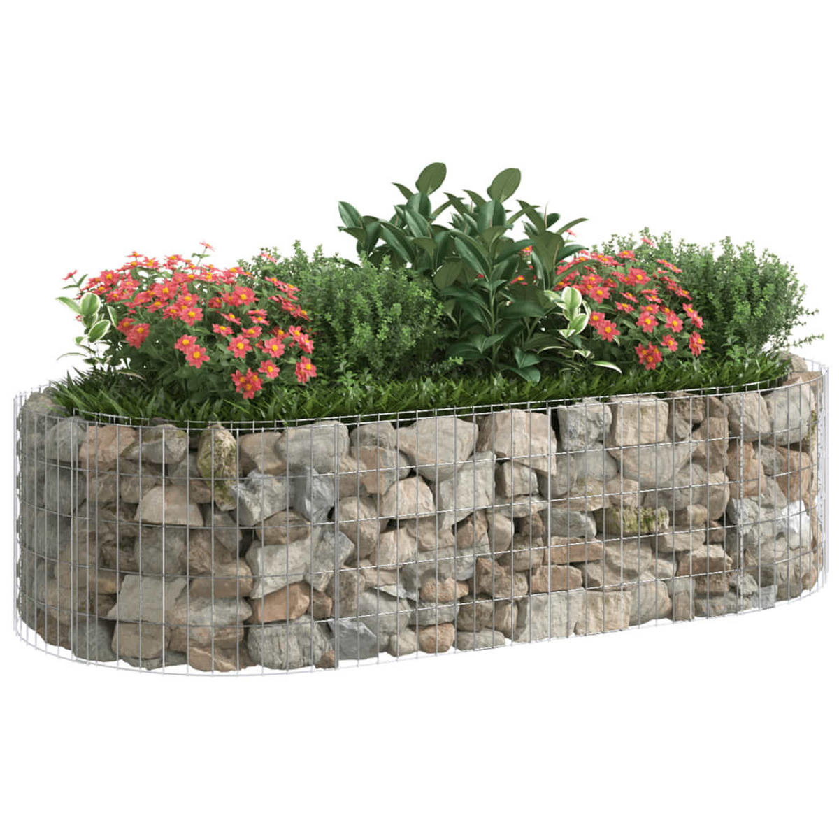 GABIONEN-HOCHBEET Verzinktes Eisen 200x100x50 cm - Silberfarben, Metall (200/50/100cm)