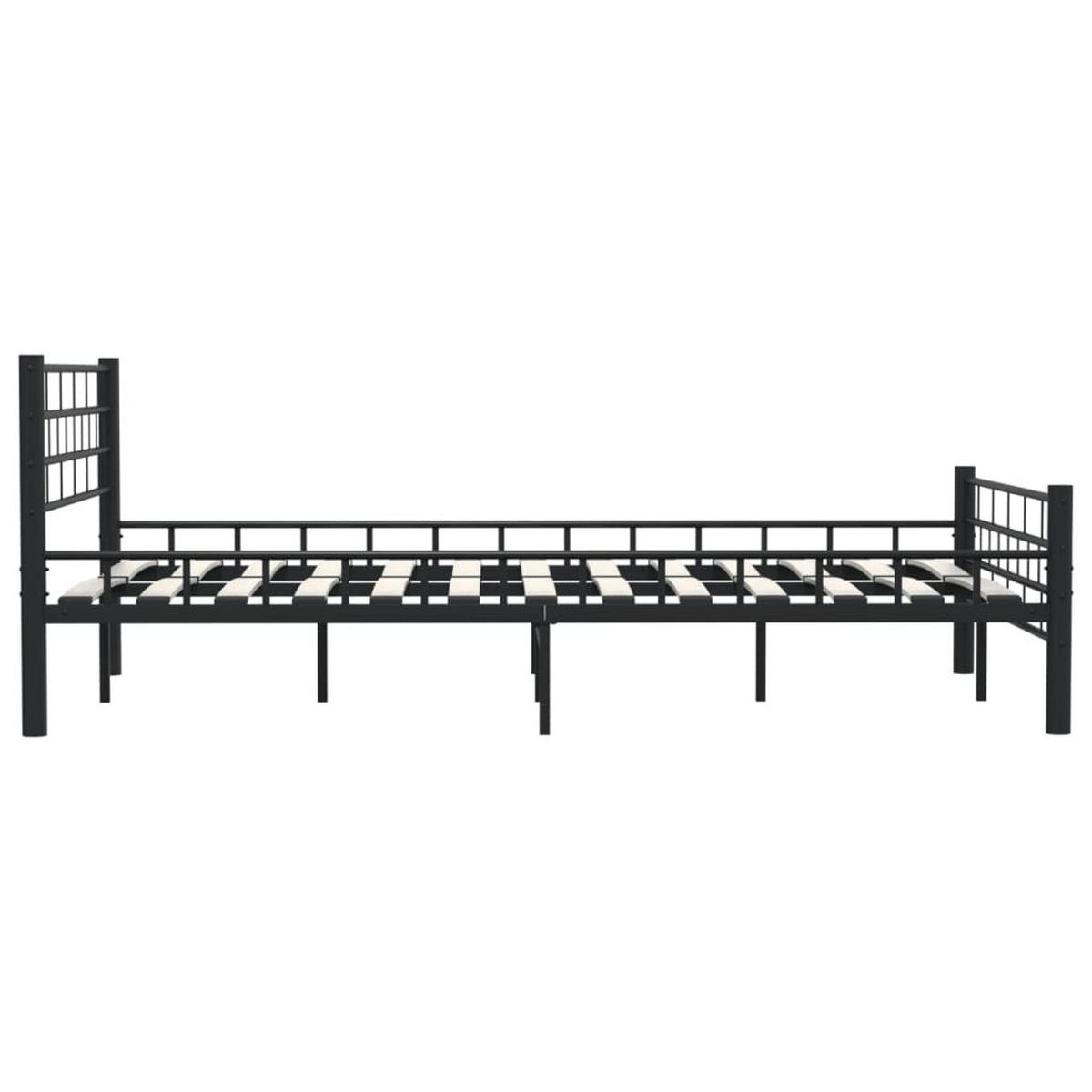BETTGESTELL SCHWARZ STAHL 140×200 CM - Schwarz, Metall - vidaXL