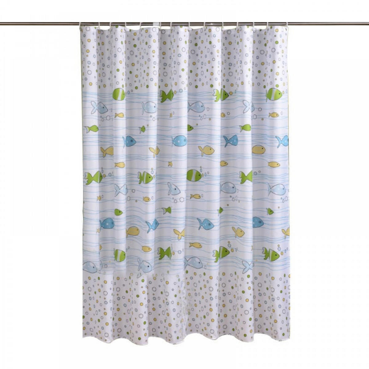 DUSCHVORHANG Polyester schnell trocknend wasserdicht mit Haken Badezimmer - Weiß, Kunststoff (180/200cm) - MCBOSON