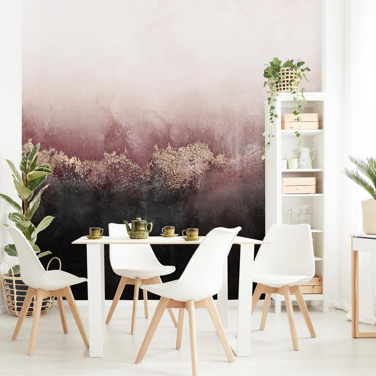 FOTOTAPETE Goldene Dämmerung Rosa 288/288 cm - Rosa, Papier (288/288cm) - Bilderwelten