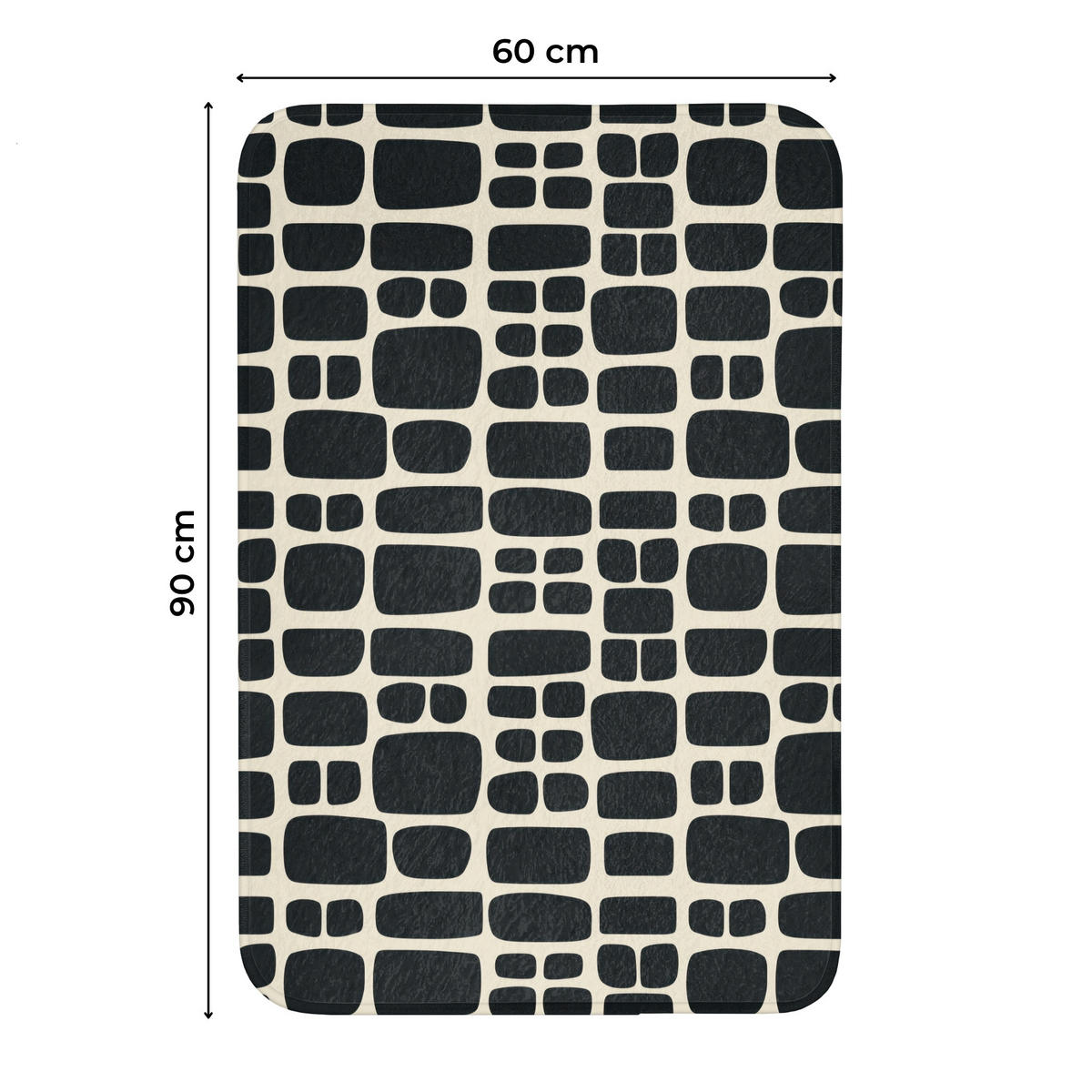WC PŘEDLOŽKA Moderní - organické - černé 60x90 cm - antracitová, textil/plast (60/1cm) - OnlyWow