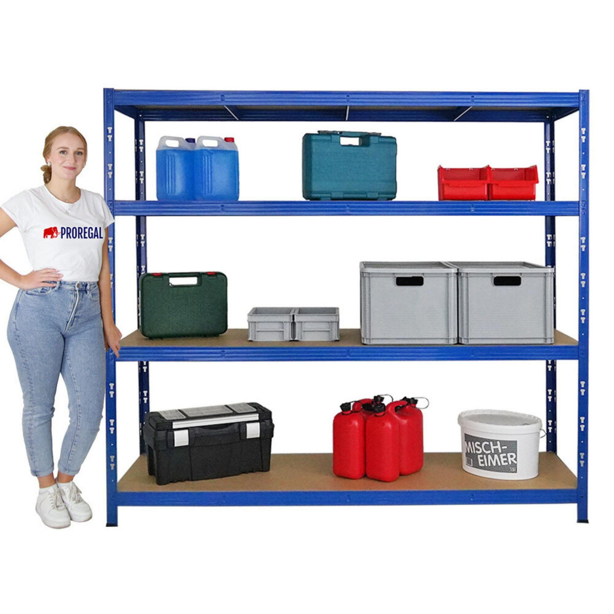 SCHWERLASTREGAL Goliath 3er-Set mit 3x 180x200x60 cm Fachlast 350 kg Blau - Blau, Metall (600/180/60cm) - PROREGAL