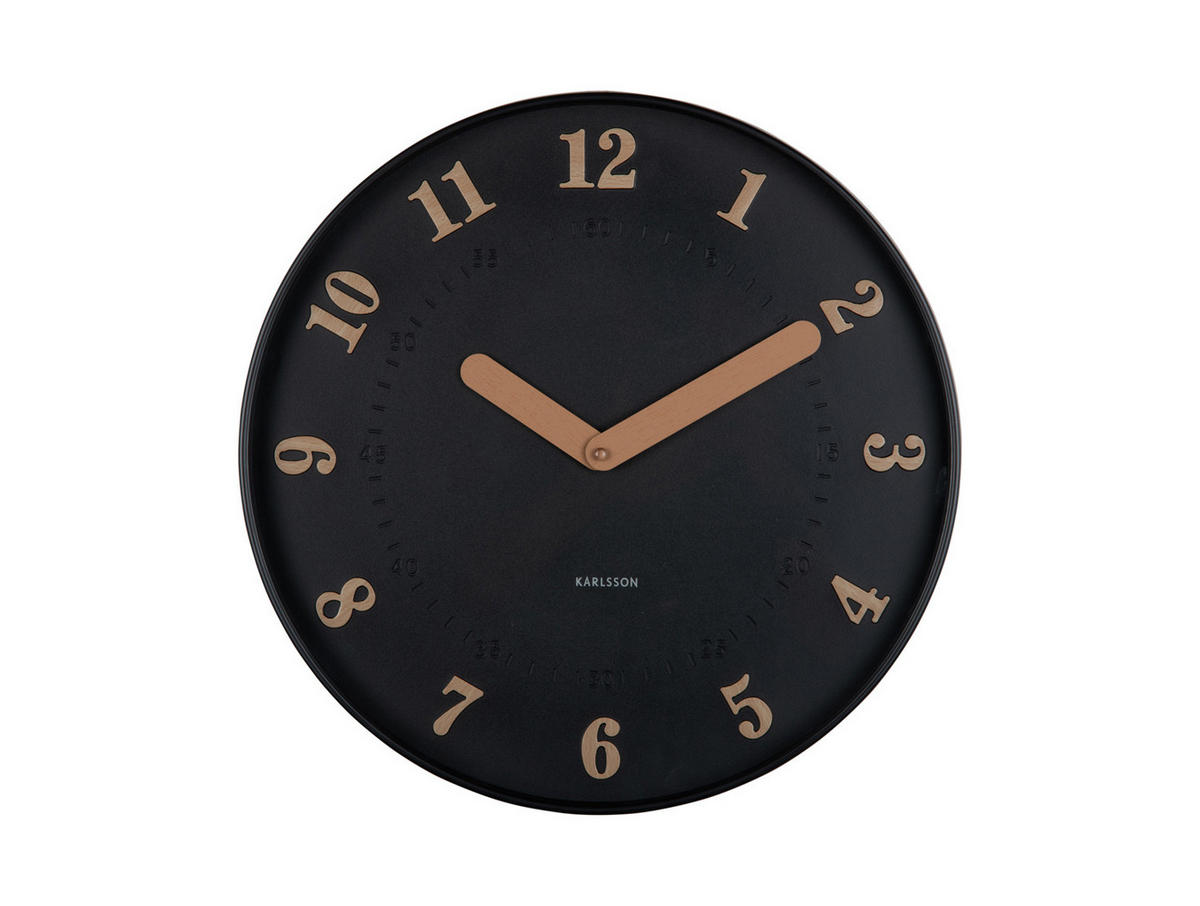 WANDUHR Amena Schwarz 40/4/40 cm - Schwarz, Kunststoff (4/40/40cm) - Karlsson