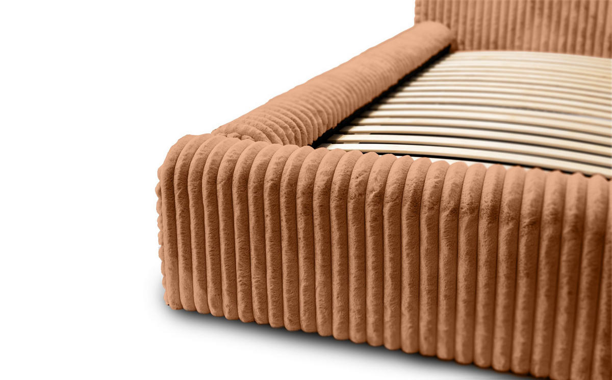 POLSTERBETT aus Strickmaterial Kostar 180x200 cm, Braun - Braun, Textil (180/200cm) - Fedve