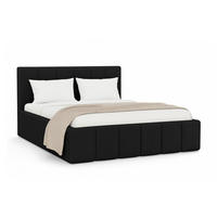 POLSTERBETT MEGAN 160/200 in Boucle Schwarz - Schwarz, Holz/Holzwerkstoff (160/200cm) - Deine Möbel 24