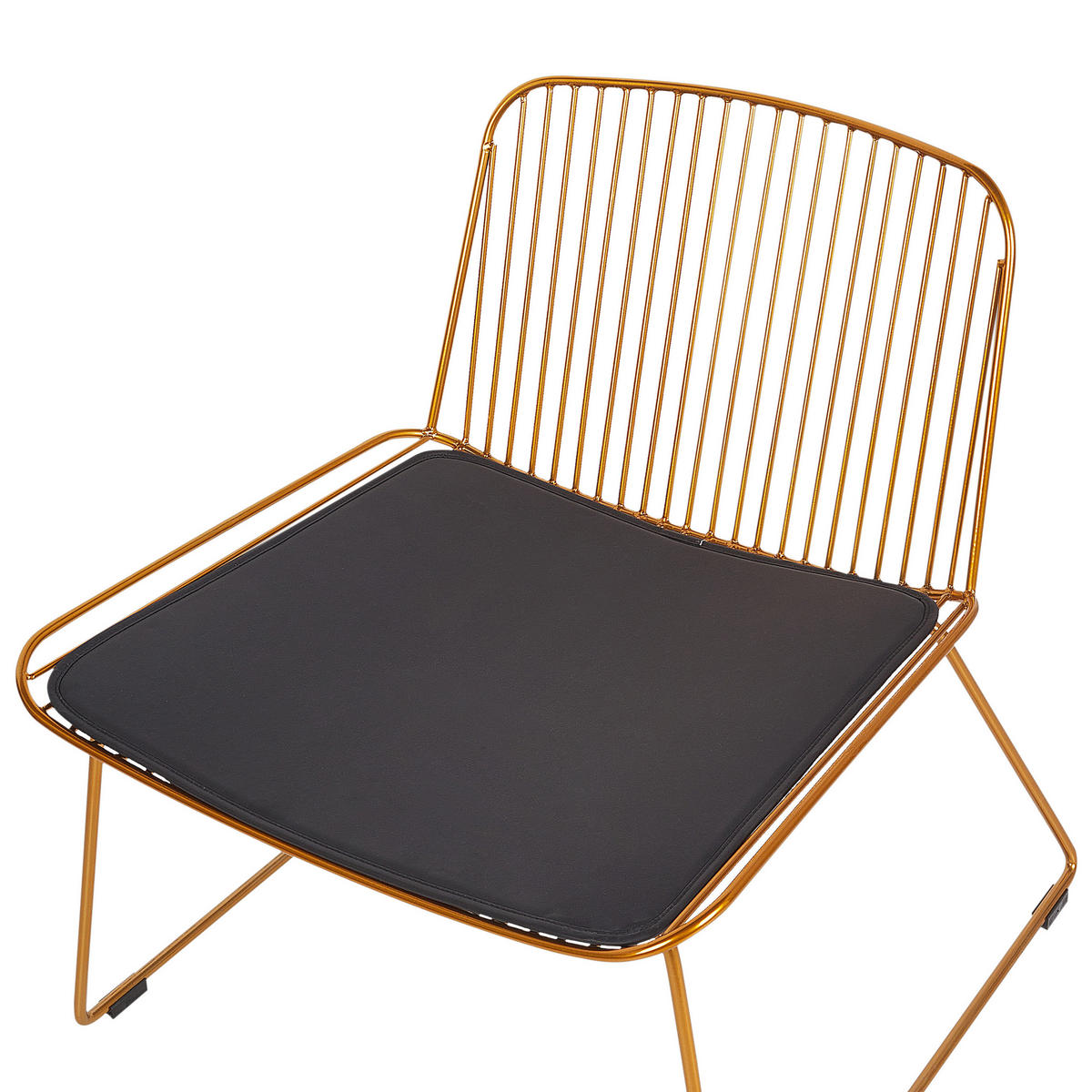 ESSZIMMERSTUHL Metall Gold Snorum - Goldfarben/Schwarz, Metall (67/70/68cm) - Beliani