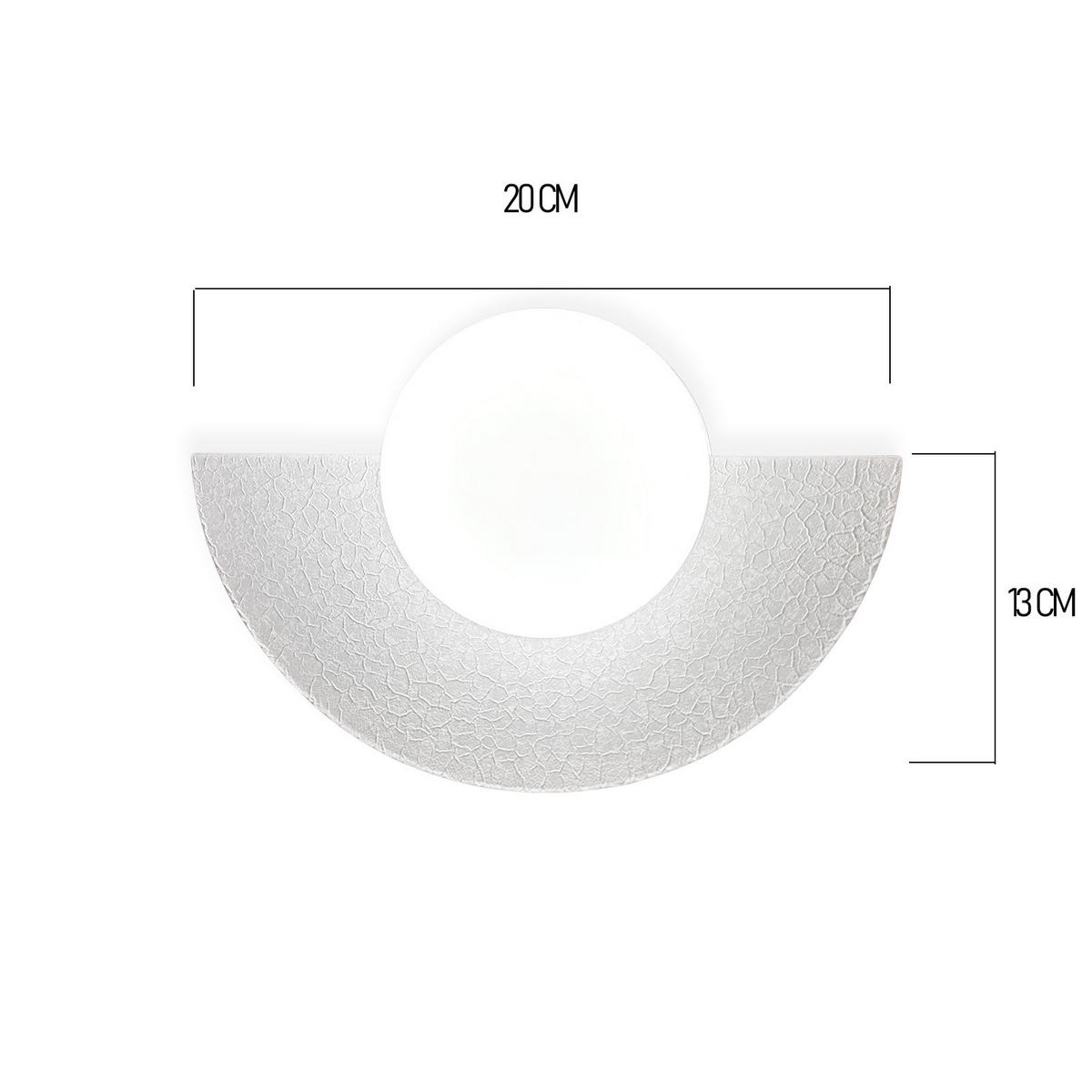 WANDLEUCHTE Innen Vintage 20/13 cm - Creme, Glas/Metall (20/17/13cm) - Bamyum