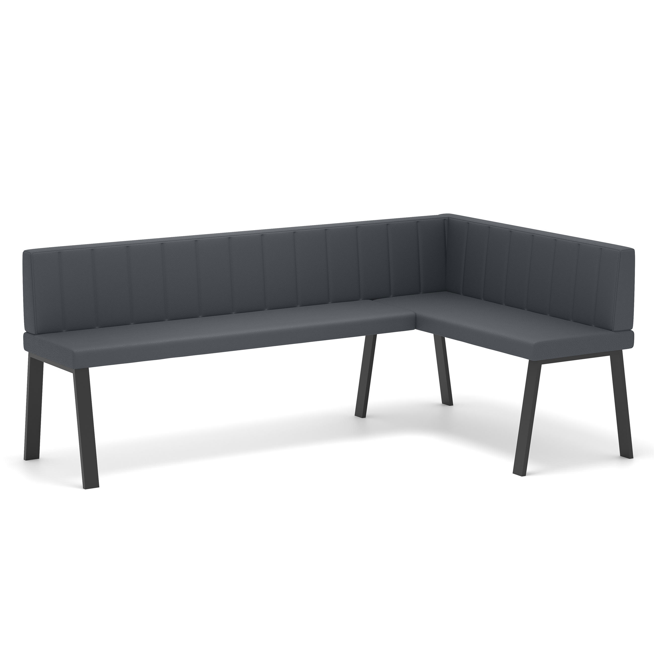 ECKBANK rechts MONO Y Kunstleder gesteppt, 128/168 cm Grau - Grau, Kunststoff/Textil (128/168cm) - Idohome