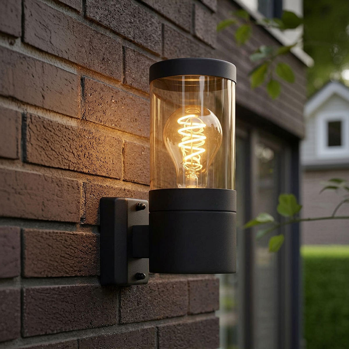 LED AUSSENWANDLEUCHTE Edelstahl Schwarz - Schwarz, Metall (10.2/24/15.5cm) - Globo Lighting