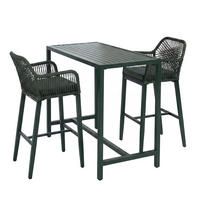 SET BARSKA MIZA + BARSKI STOLI kvadratni Green 3-delni set - zelena, kovina (65/130/105cm) - MCW