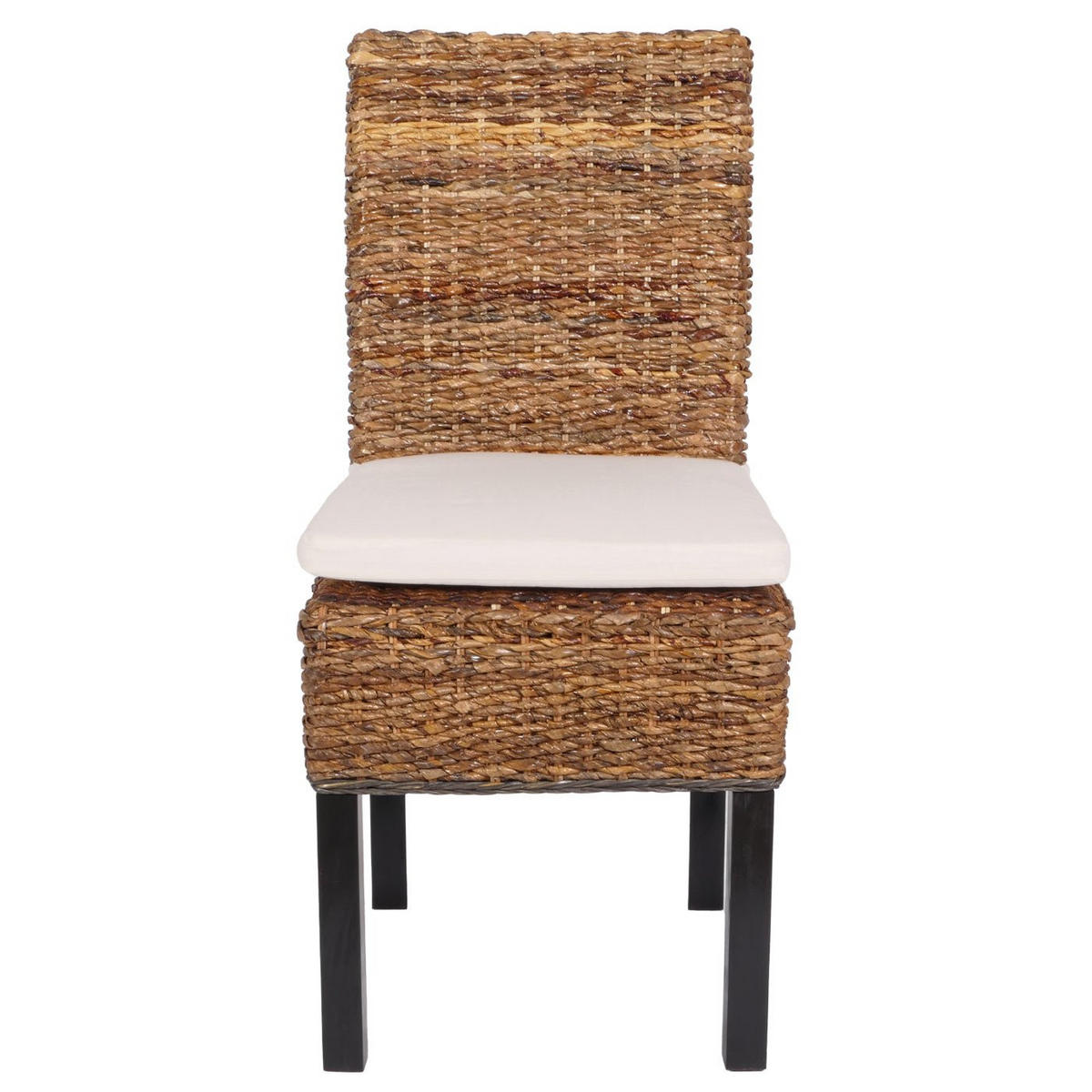 ESSZIMMERSTUHL 6er-Set Korbstuhl Stuhl Malibu Bananengeflecht 96x46x41cm Sitzhöhe 46cm dunkel mit Kissen - Dunkelbraun, Kunststoff (46/96/41cm) - CHEFGASTRO