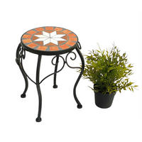 BLUMENHOCKER 27 cm Rund 12014 - Schwarz, Metall (21/27/21cm) - DanDiBo