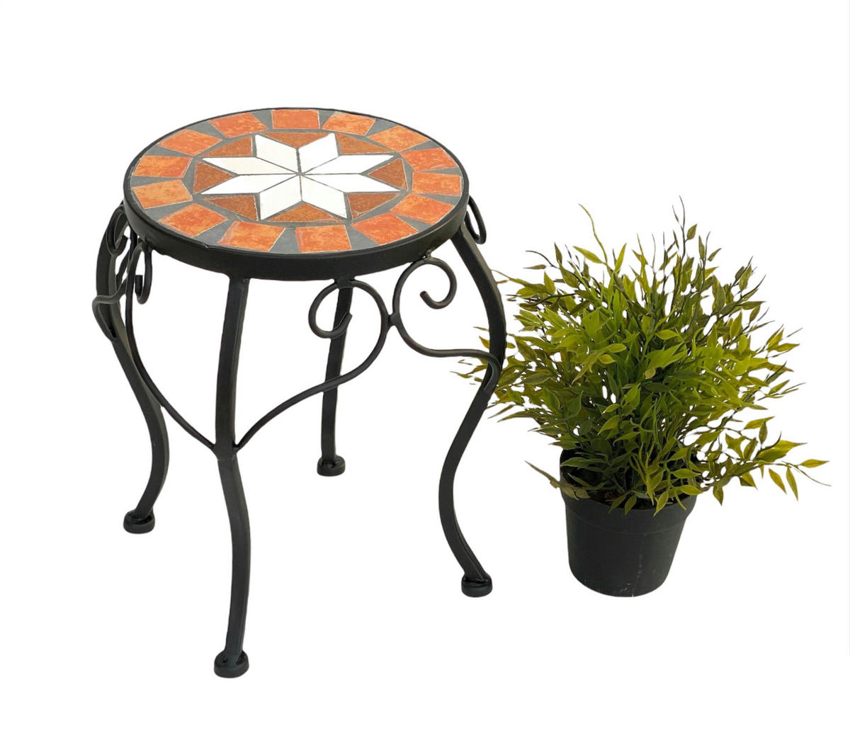 BLUMENHOCKER 27 cm Rund 12014 - Schwarz, Metall (21/27/21cm) - DanDiBo